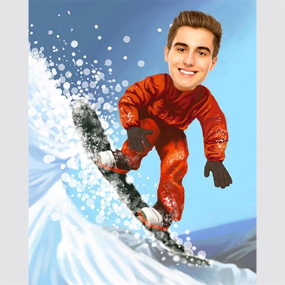 Snow Boarding Caricature from Photo - myDaVinci